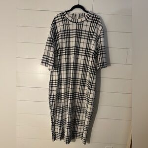 Plaid Black and White Women's Dress